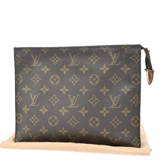 LOUIS VUITTON Poche Toilette 26 Clutch Hand Bag Monogram Leather M47542 07YH598 - Picture 1 of 16